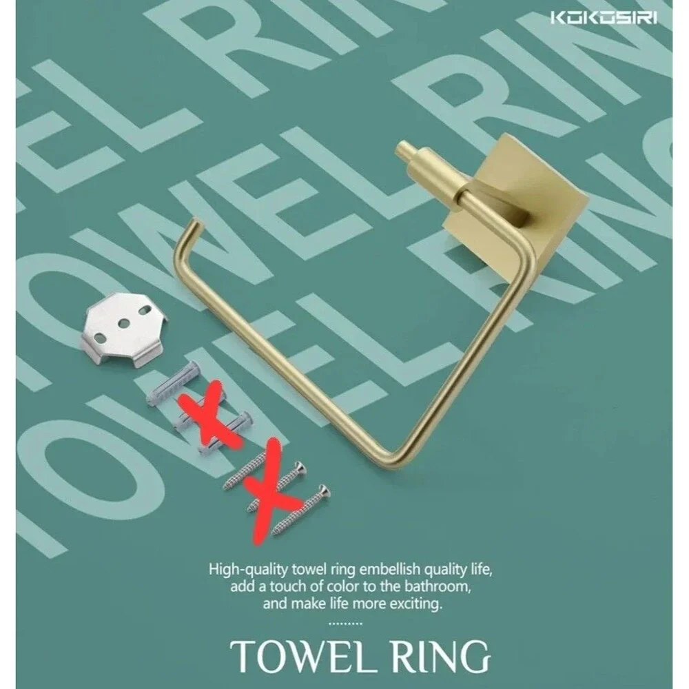 KOKOSIRI TOWEL HOLDER GOLDEN CHAMPAIGNE  NO SCREWS -B3007BG (B-7) NEW